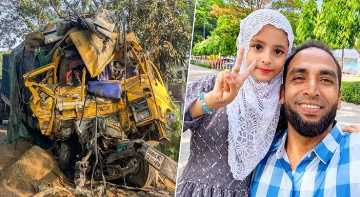 পূজার ছুটিতে রাজশাহী যাওয়া হলো না, সড়কেই প্রাণ গেল বাবা-মেয়ের